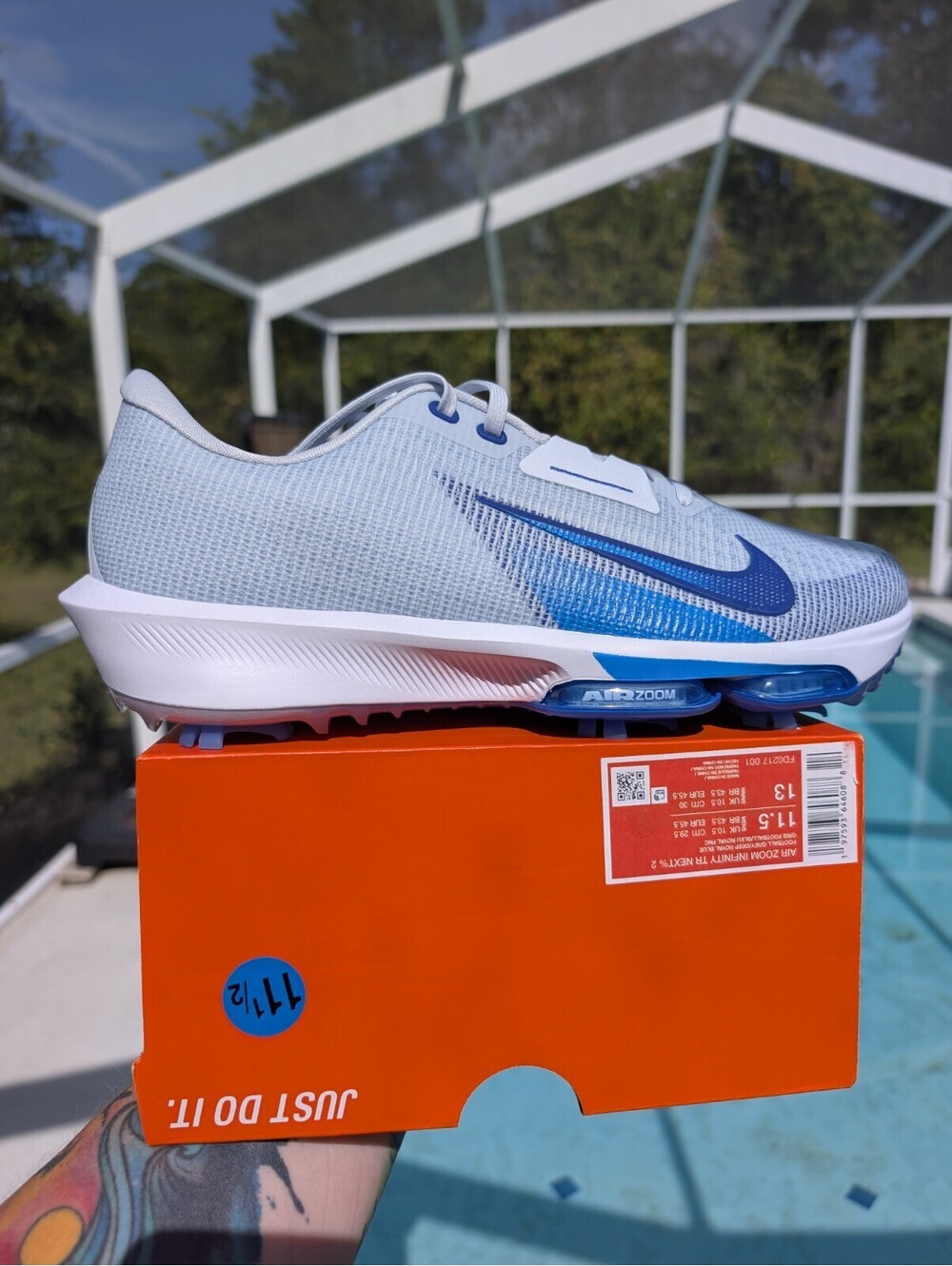 Nike Air Zoom Infinity Tour 2 Golf Shoes Men's Size 11.5 Spiked Cleats Royal NEW